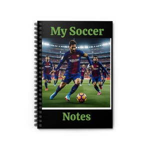 Personalized Soccer Spiral Notebook, Custom Student Diary, Sports Journal, Back-to-School Supplies, Soccer Fan Gift
