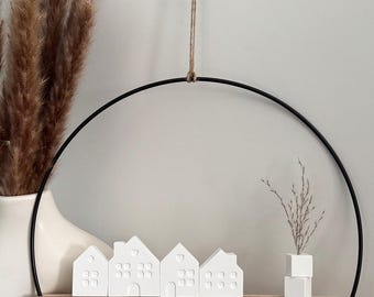 Selbstgemachter Türkranz | schlicht | schwarz | weiß/grau/beige/rosa/beere | Holz | Deko | Geschenk | Kleinigkeit | Willkommen | Türdeko