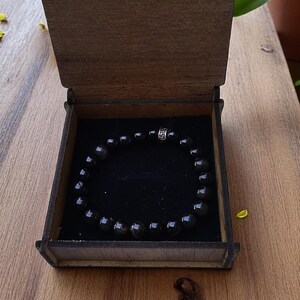 Black Obsidian Bracelet – Unisex Natural Stone Jewelry for Protection and Energy Clearing