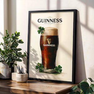 Beer Wall Art - Guinness Vintage Poster | Custom Art Print | Home Decor Wall Art Gift | DIGITAL DOWNLOAD, PRINTABLE Wall Art