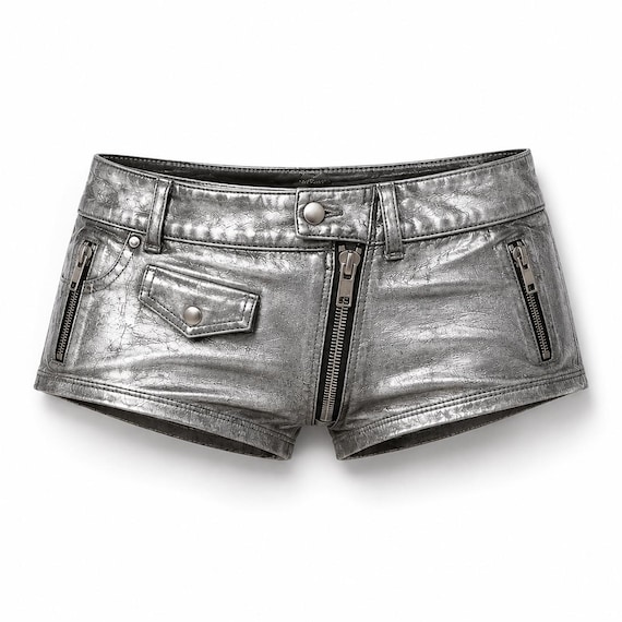 パンツ y2k NKNIT llic Silver lether Shorts レディース y2k NKNIT
