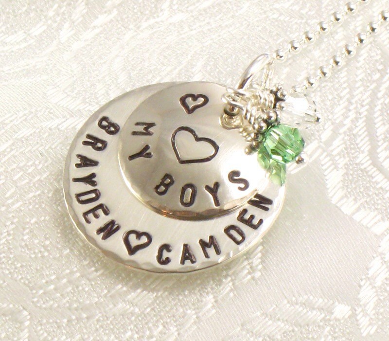 Personalized Mother's Necklace My Boys with One or Two Etsy