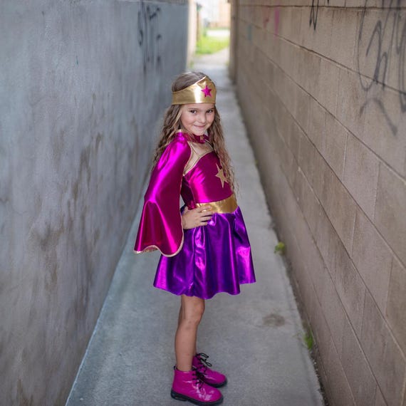 open lace back dress Super girl costume- super girl tutu dress- super girl costume- superma –  Pink Toes & Hair Bows main image 0