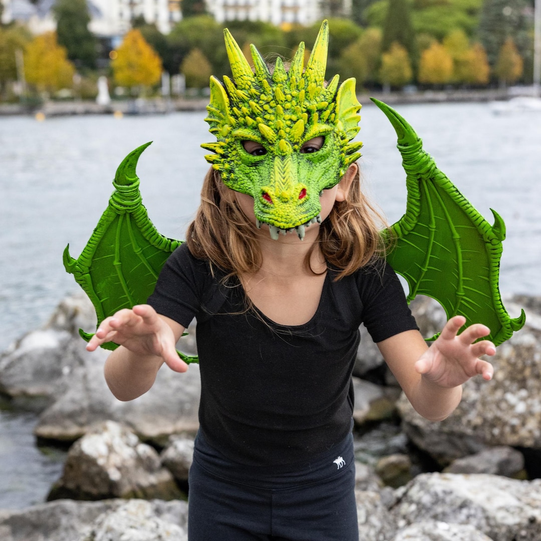 Dragon Mask, Green, Dragon Head Piece - Etsy