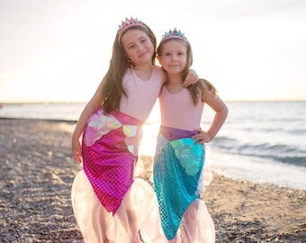 Mermaid Glimmer Skirt Set, mermaid skirt & headband, mermaid skirt, mermaid skirt, mermaid tail, toddler mermaid costume, mermaid outfit