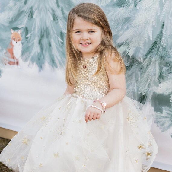 girls gold holiday dress Golden Glam Party 3-4 elegant gold gown for kids