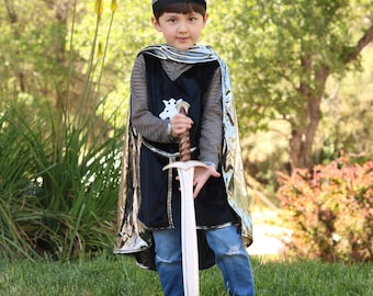 Kids Knight Costume, Knight Tunic Set, Silver, pretend play dressup, kids dressup