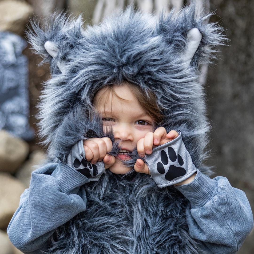 Big Bad Wolf Costume Vest With Gloves: Kids Dress-up