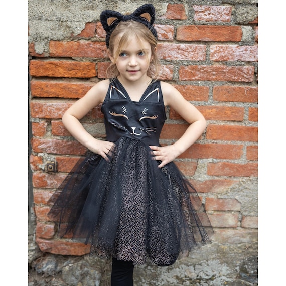 cat costume black dress for Kids, Kids Cat Costume, Cat Dress With Headband and Tail, Kids Dressup ClodeEU Fashion Women'S Sexy Drawstring Size:3t bowtie choker