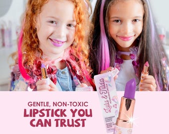 Kids Lipstick–Makeup for Kids, Mess-Free, Non-Toxic, Made in Italy, Vegan, Cruelty Free, Realistic Play, Toddler Girl Gift, Makeup Set,