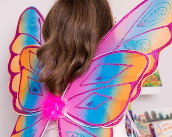 Glitter Rainbow Wings, fairy wings, colourful wings, sparkly wings, kids wings, glitter wings for kids, kids dress up