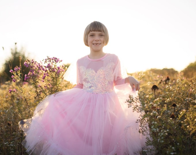 Elegant In Pink Dress, Pink princess dress, pink dress for girls, kids dressup, pink princess gown