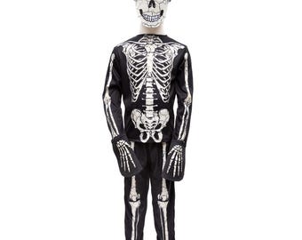 Disfraz De Esqueleto Infantil Que Brilla En La Oscuridad | Mono, Máscara Y Guantes Incluidos | Ideal Para Halloween Y Carnaval