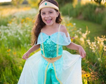 Arabian Princess Set, costume of Arabian Princess for dress up play and princess outfit, Arabian Princess style movie inspired costume