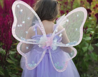 Twinkling Star Confetti Wings, fairy wings, pink sparkly wings, kids wings, glitter wings for kids, kids dress up