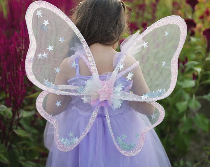 Twinkling Star Confetti Wings, fairy wings, pink sparkly wings, kids wings, glitter wings for kids, kids dress up
