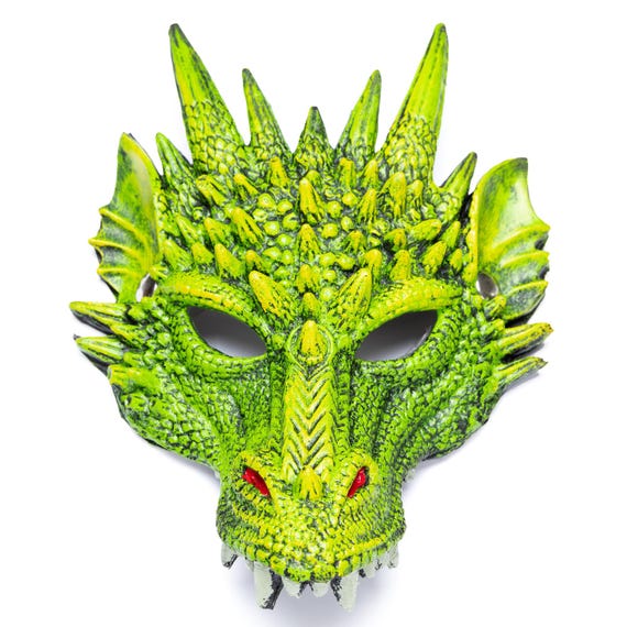 Dragon Mask, Green, Dragon Head Piece - Etsy