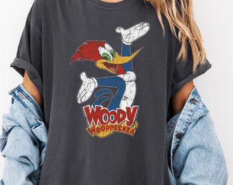 Comfort Colors Vintage Woody Shirt Retro Cartoon Graphic Tee Classic 90s Nostalgia Crewneck Shirt