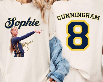 Sophie Cunningham Number 8 Basketball T-Shirt, Indiana Fever Front and Back Graphic Fan Tee