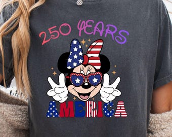 Vintage Patriotic Cartoon T-Shirt, 250 Years of Liberty