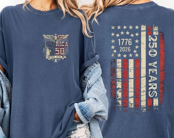 Comfort Colors Usa 250th Anniversary Shirt with Front and Back Print, Semi-Quincentennial 1776-2026  Tee