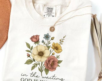 Vintage Floral Christian Shirt: God is Working Comfort Colors Tee