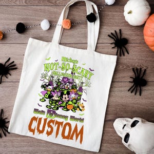 Personalized Mickey and Friends Not So Scary Tote Bag,Halloween Candy Bag, Mickey&#39;s Not So Scary Halloween Party Tote Bag