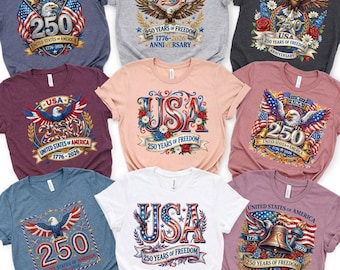 Patriotic Eagle USA 250 Years of Freedom Vintage Independence Celebration Shirt