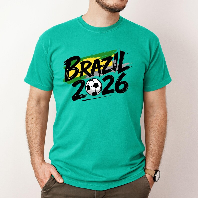 Brazil Football T-Shirt, International Soccer 2026 Shirt afbeelding 8