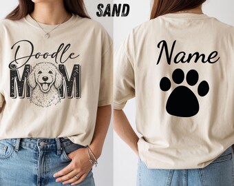 Personalized Doodle Mom Shirt, Custom Dog Name Tee, Goldendoodle Mama T-Shirt