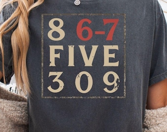 867-5309 Jenny Song T-Shirt, Distressed Retro Graphic