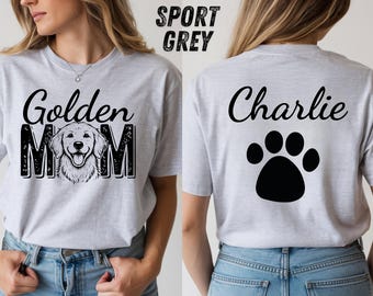 Personalized Golden Retriever Mom Shirt, Custom Dog Name Tee