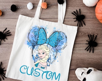 Custom Disney Princess Cotton Tote Bag, Disney Vacation Gift