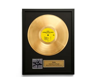 R.E.M. – Automatic for the People – Gold Vinyl LP Record Album Wall Art – Framed Music Decor