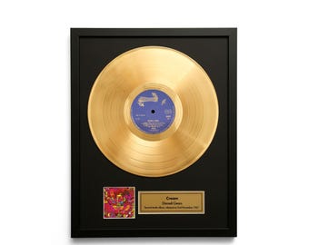 Cream – Disraeli Gears – Gold Vinyl LP Record Album Wall Art – Framed Music Decor