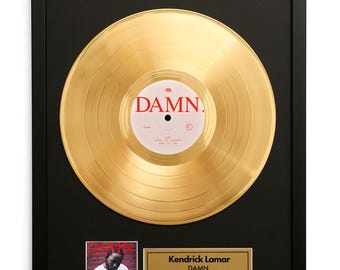 Kendrick Lamar – DAMN. – Gold Vinyl Record Wall Art – Framed Music Decor