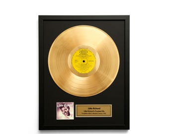 Little Richard – Little Richard's Greatest Hits – Gold Vinyl LP Record Album Wall Art – Framed Music Decor