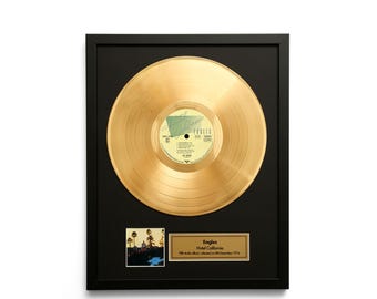 Eagles – Hotel California – Gold Vinyl LP Record Album Wall Art – Framed Music Decor