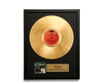 Nina Simone – Little Girl Blue – Gold Vinyl LP Record Album Wall Art – Framed Music Decor