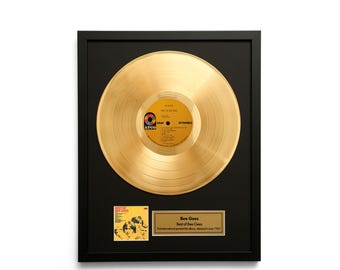 Best of Bee Gees – Gold Vinyl LP Record Album Wall Art – Framed Music Decor