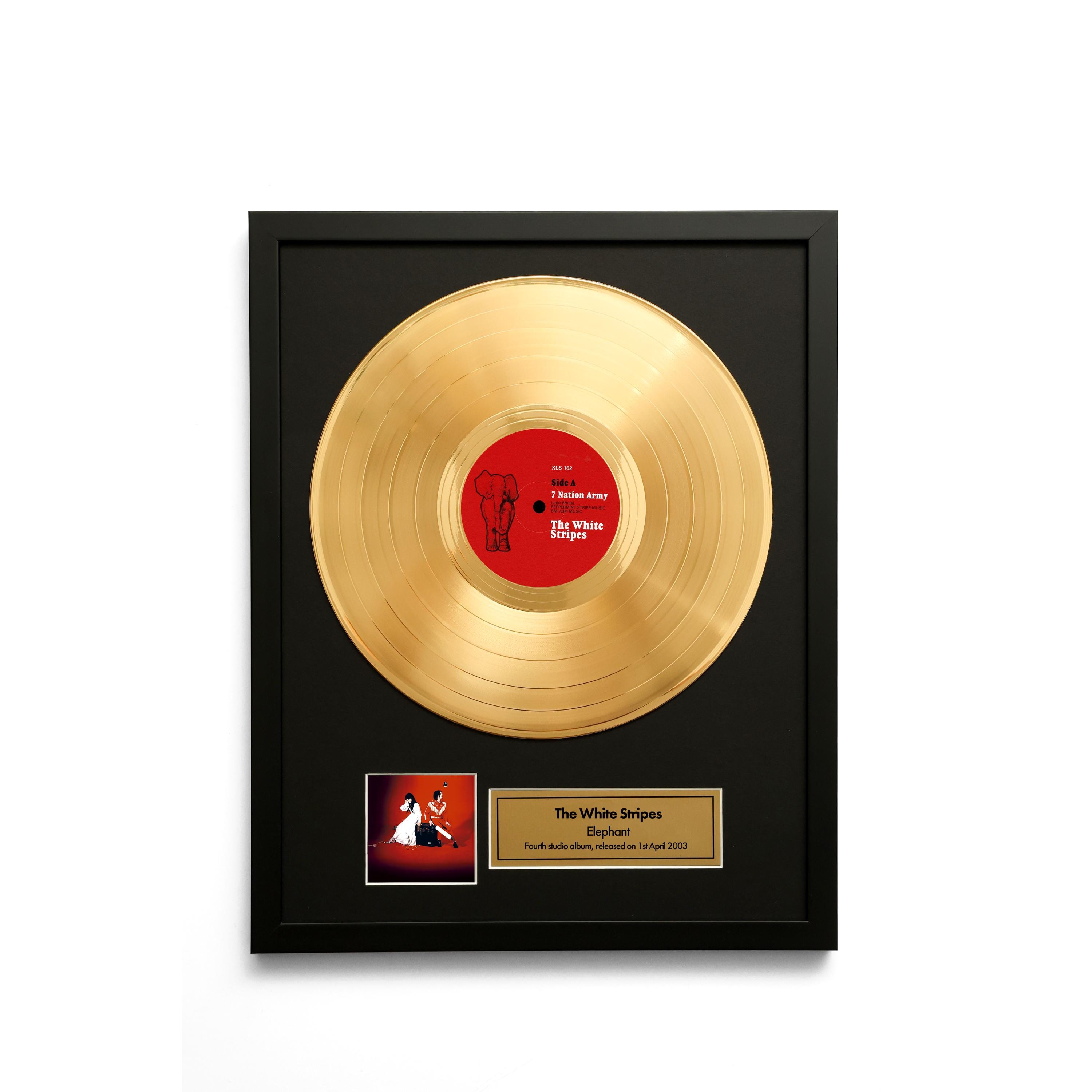 The White Stripes – Elephant – Gold Vinyl LP Record Album Wall Art