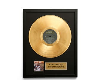 The Mamas & The Papas – If You Can Believe Your Eyes and Ears – Gold Vinyl LP Record Album Wall Art – Framed Music Decor
