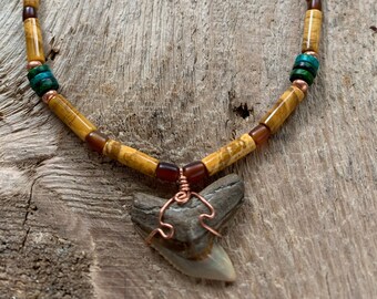 Ancient Ocean Whispers Fossil Shark Tooth Necklace