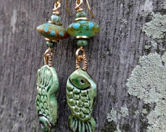 Charmingly Fishy Tropical Fantasy Earrings