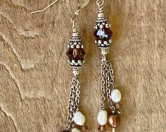 Mermaid’s Delight Pearl and Crystal Earrings