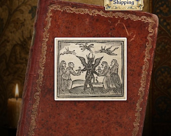 Ships from EU - Witches Dancing with the Devil Kiss-Cut Sticker - Vintage Occult Woodcut Art - Gothic Witchcraft Vinyl Sticker