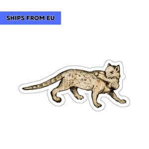 EUから発送 - 中世の猫のステッカー - 風変わりな中世の余白アート - 奇妙な歴史の美的ビニールキスカットステッカー