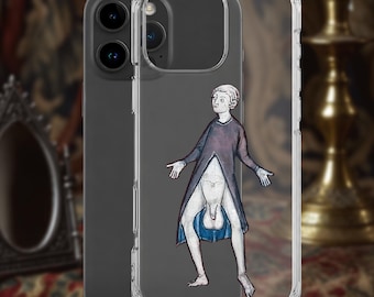 Funny Medieval Phone Case - Medieval Flashing iPhone Samsung Cover - Weird Manuscript Art