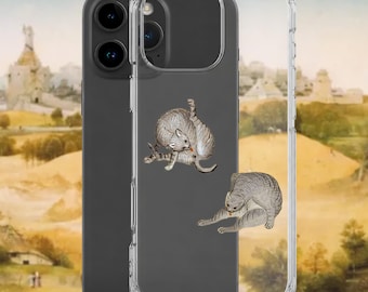 Medieval Cat Yoga - Funny Manuscript Animal Phone Case - Whimsical Vintage iPhone Cover - Cat Lover Gift - Quirky Historical Art Accessory