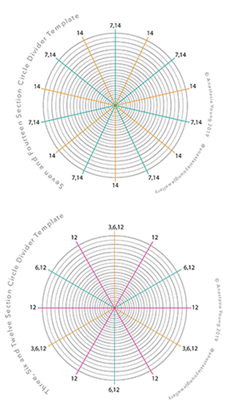 Circle Divider for Rings and Bangles US Letter Colour PDF Etsy